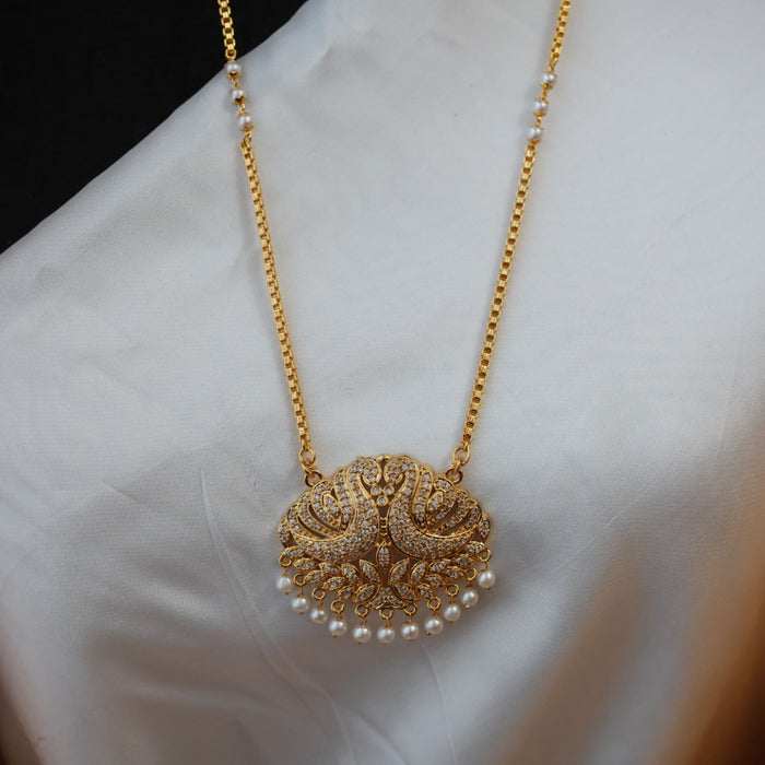 Heritage gold plated padakam pearl long necklace HP0262