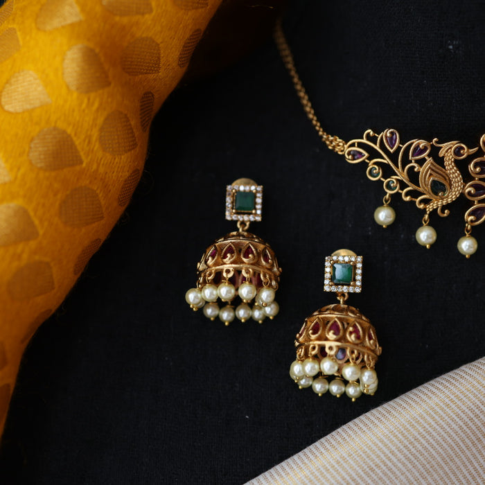 Antique choker necklace and earrings CCB1744