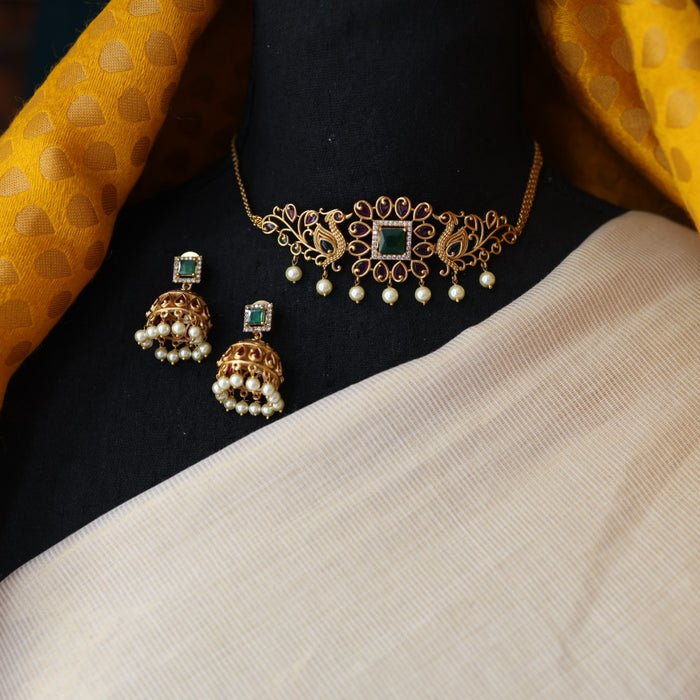 Antique choker necklace and earrings CCB1744