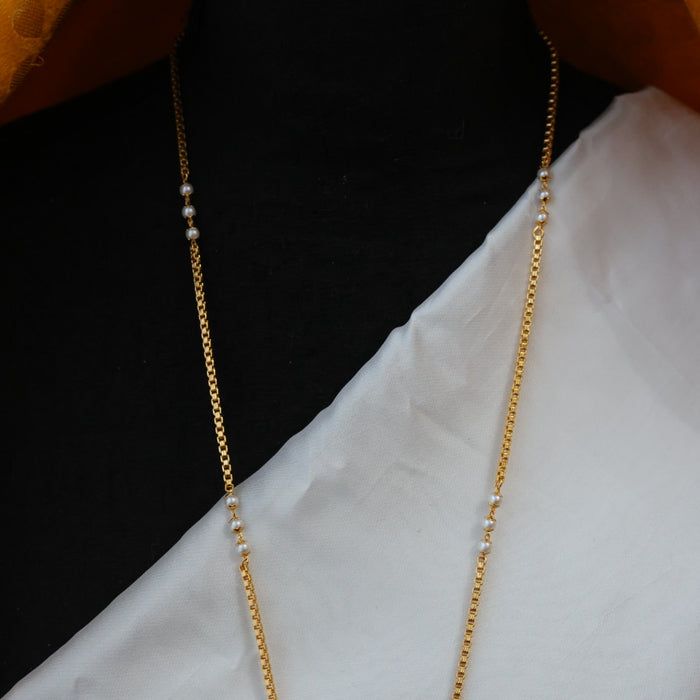 Heritage gold plated padakam pearl long necklace HP0262