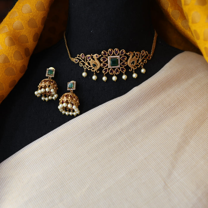 Antique choker necklace and earrings CCB1744
