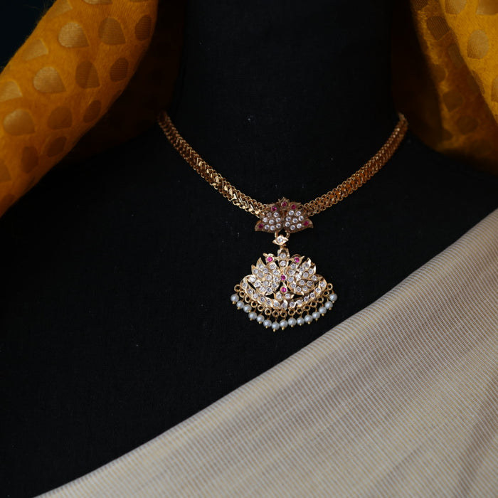 Heritage gold plated short necklace H432