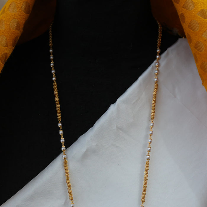 Heritage gold plated padakam pearl long necklace HP0279