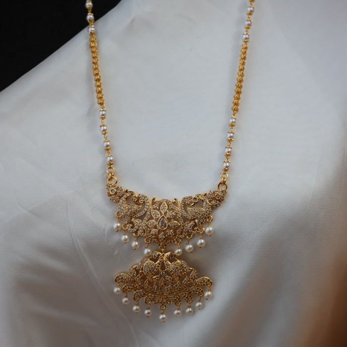 Heritage gold plated padakam pearl long necklace HP0279