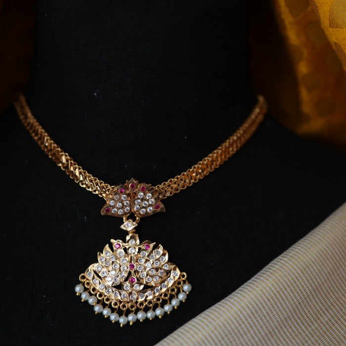 Heritage gold plated short necklace H432