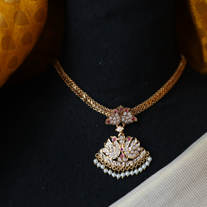 Heritage gold plated short necklace H432