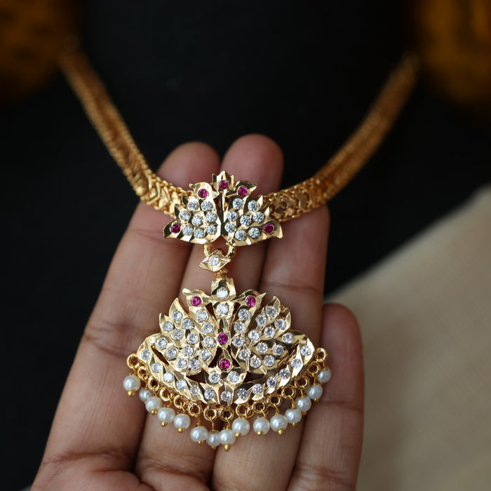 Heritage gold plated short necklace H432