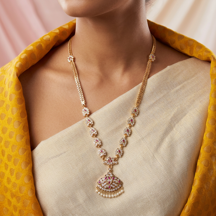Heritage gold plated padakam long necklace HP2121