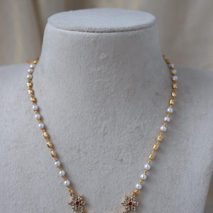 Heritage gold plated short necklace H4682