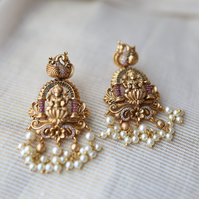 Antique temple design drop earrings AD566