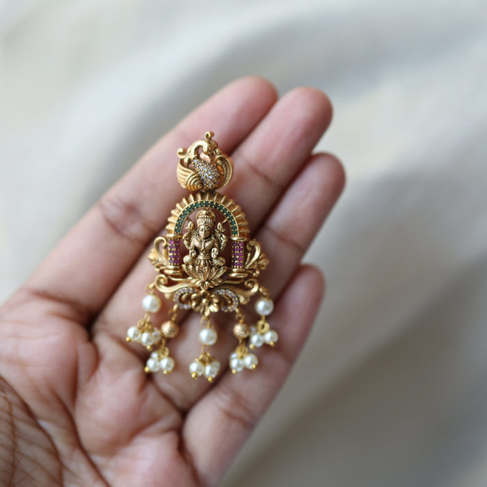 Antique temple design drop earrings AD566