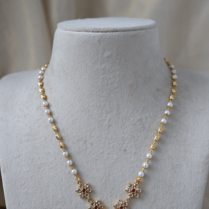 Heritage gold plated short necklace H4682