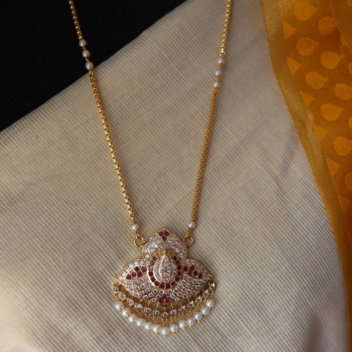 Heritage gold plated padakam long necklace HP322