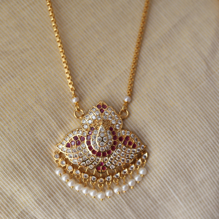 Heritage gold plated padakam long necklace HP322