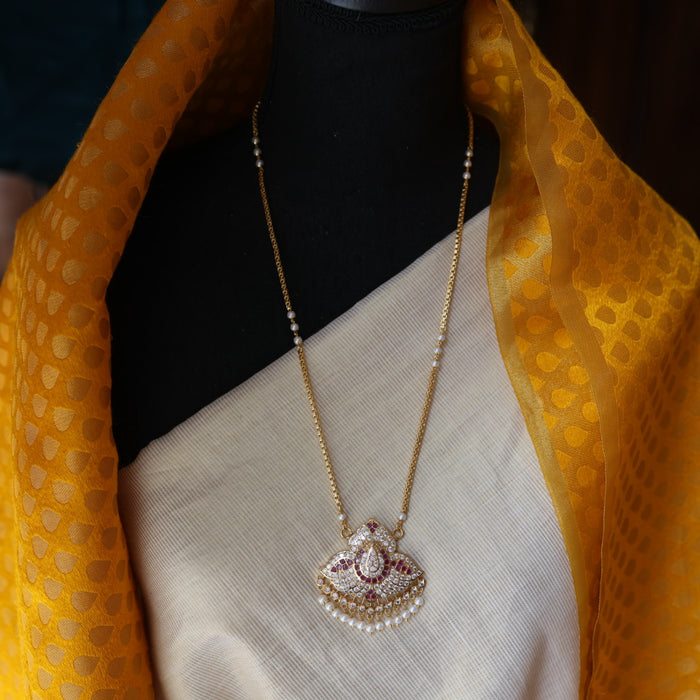 Heritage gold plated padakam long necklace HP322