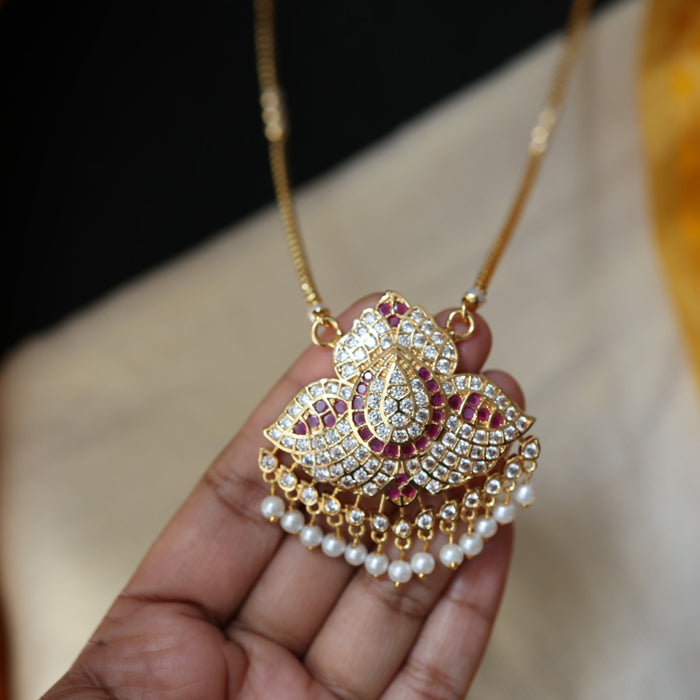 Heritage gold plated padakam long necklace HP322
