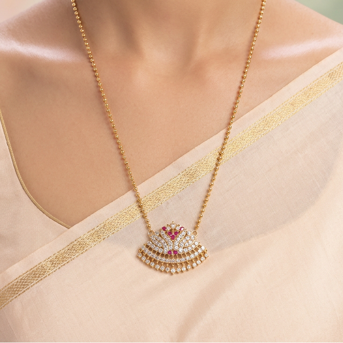 Heritage gold plated padakam long necklace HP1123
