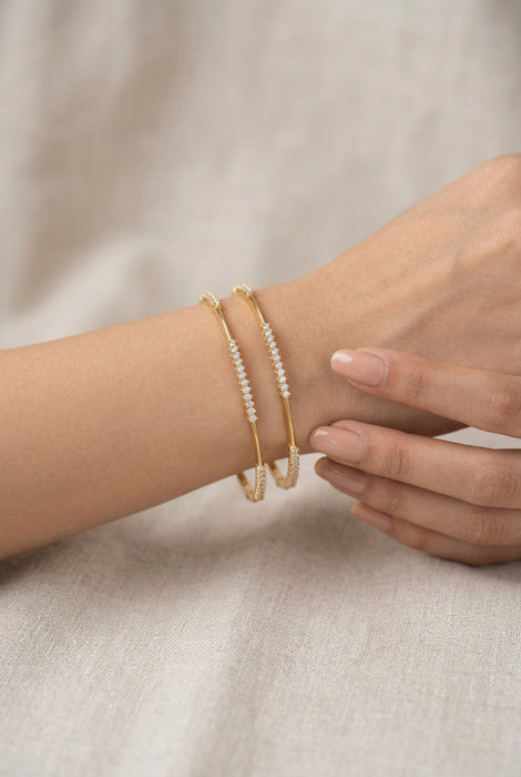 Heritage gold plated white stone bangle (1 set  of 2 bangles) HB721