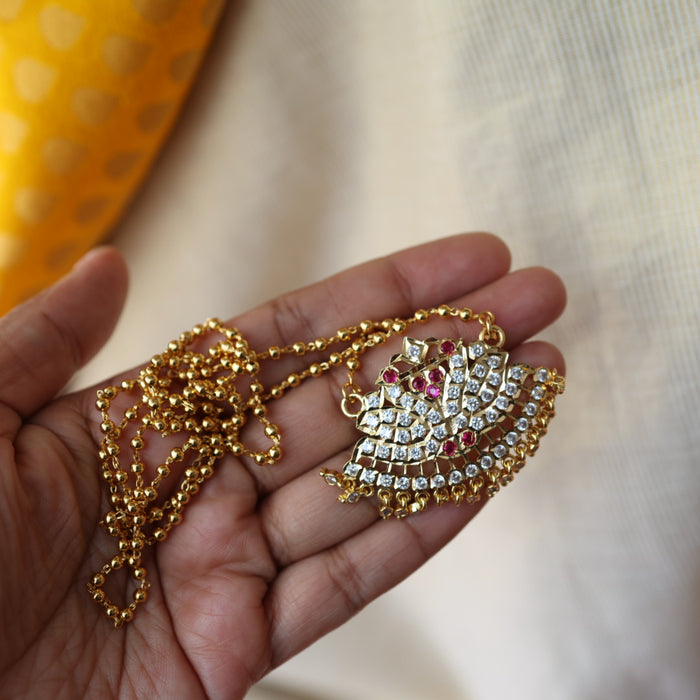 Heritage gold plated padakam long necklace HP1123