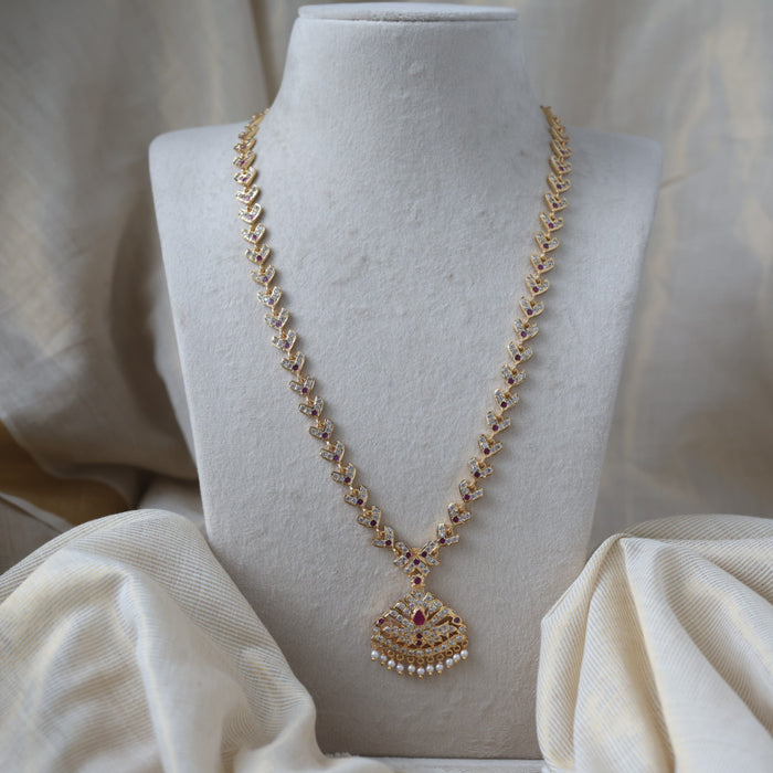 Heritage gold plated padakam long necklace HP3144