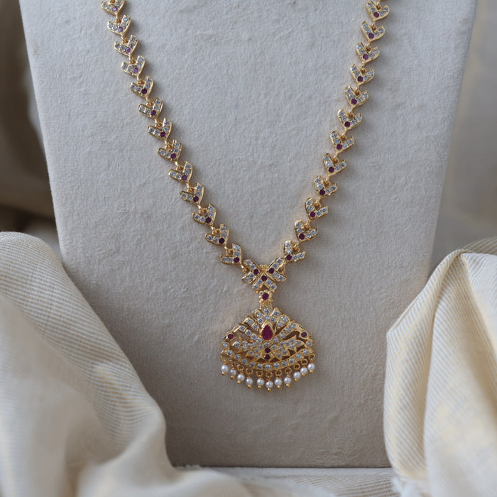 Heritage gold plated padakam long necklace HP3144