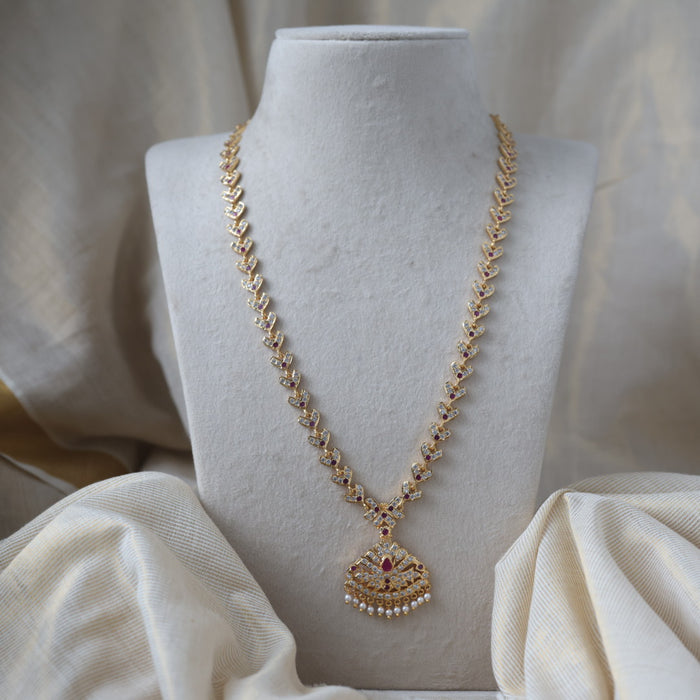 Heritage gold plated padakam long necklace HP3144