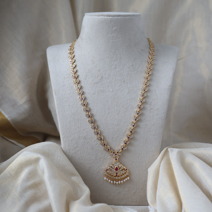 Heritage gold plated padakam long necklace HP3144