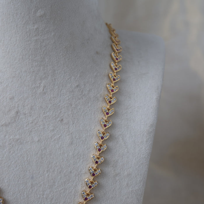 Heritage gold plated padakam long necklace HP3144