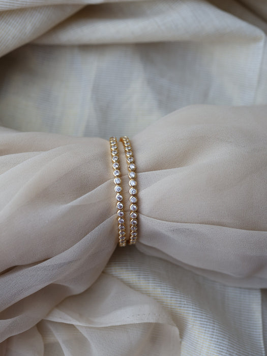 Heritage gold plated white stone bangle (1 set  of 2 bangles) HB7821