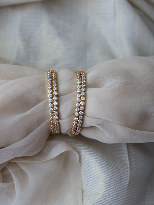 Heritage gold plated white stone bangle (1 set  of 2 bangles) HB7821