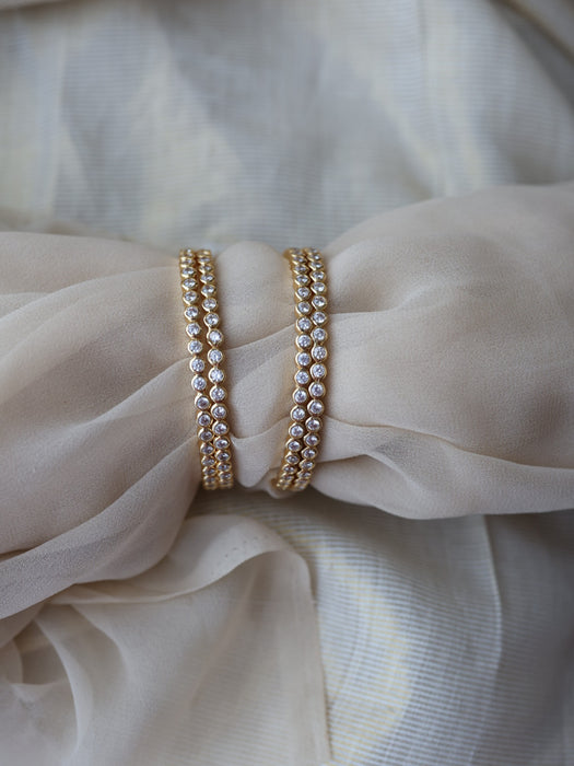 Heritage gold plated white stone bangle (1 set  of 2 bangles) HB7821