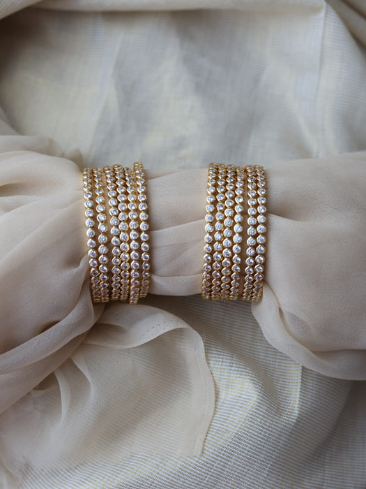 Heritage gold plated white stone bangle (1 set  of 2 bangles) HB7821