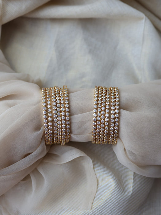 Heritage gold plated white stone bangle (1 set  of 2 bangles) HB7821