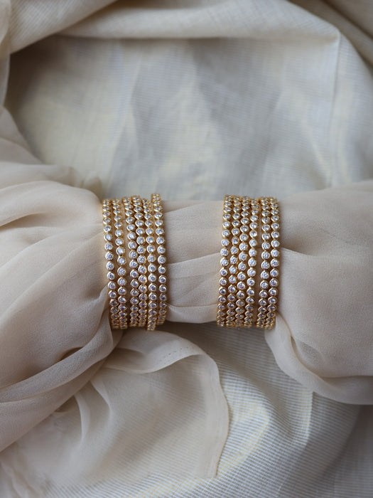 Heritage gold plated white stone bangle (1 set  of 2 bangles) HB7821