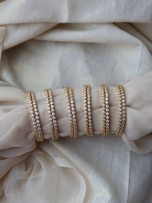Heritage gold plated white stone bangle (1 set  of 2 bangles) HB7821