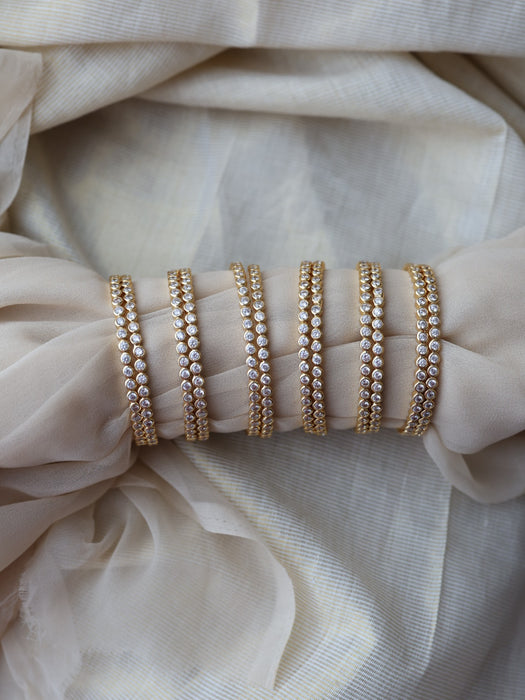 Heritage gold plated white stone bangle (1 set  of 2 bangles) HB7821