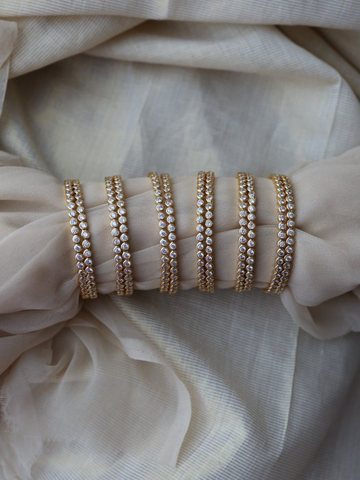 Heritage gold plated white stone bangle (1 set  of 2 bangles) HB7821