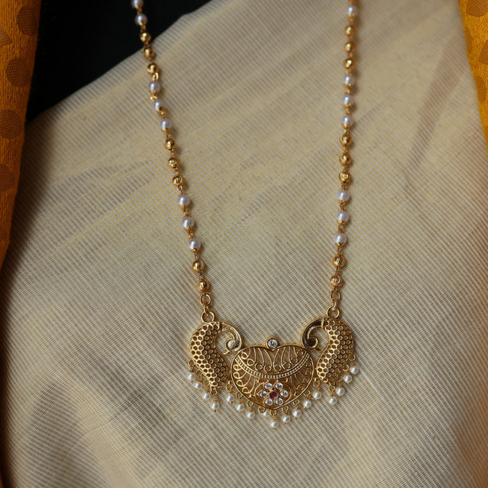 Heritage gold plated padakam long necklace HP122