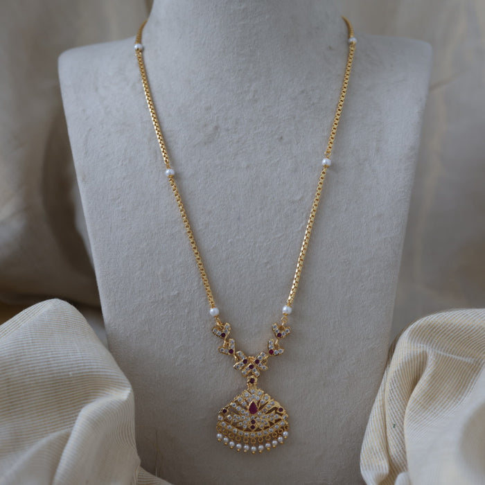 Heritage gold plated padakam long necklace HP0025