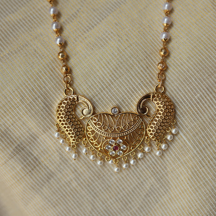 Heritage gold plated padakam long necklace HP122