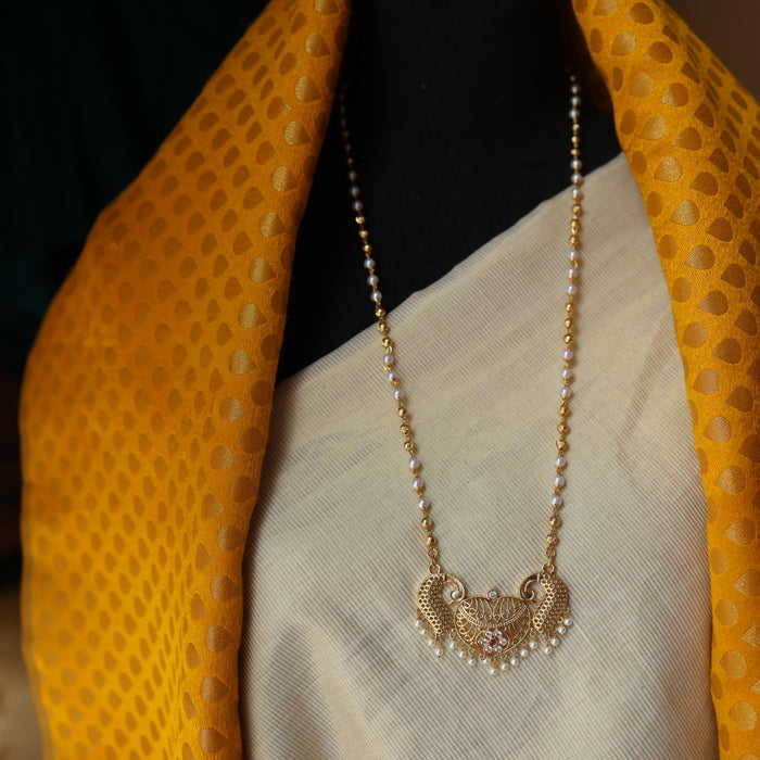 Heritage gold plated padakam long necklace HP122