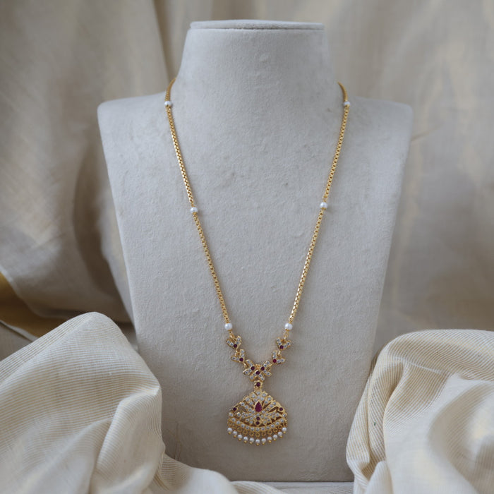 Heritage gold plated padakam long necklace HP0025