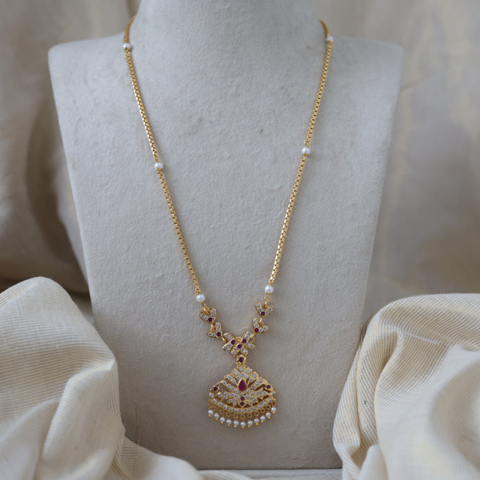 Heritage gold plated padakam long necklace HP0025