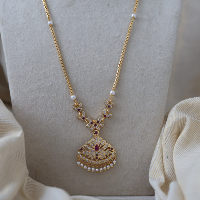 Heritage gold plated padakam long necklace HP0025