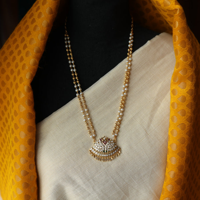 Heritage gold plated padakam short necklace H129