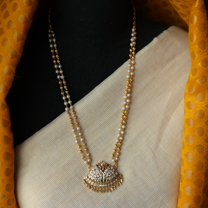 Heritage gold plated padakam short necklace H129
