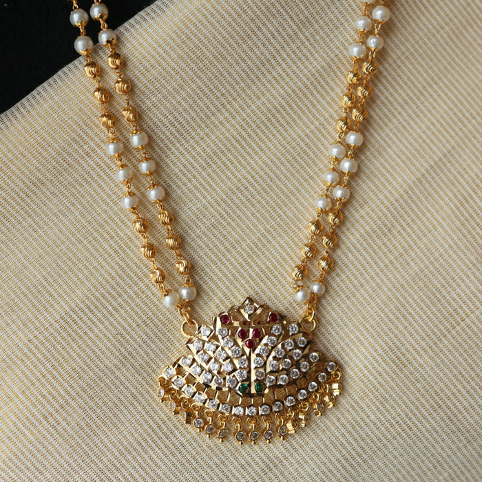 Heritage gold plated padakam short necklace H129