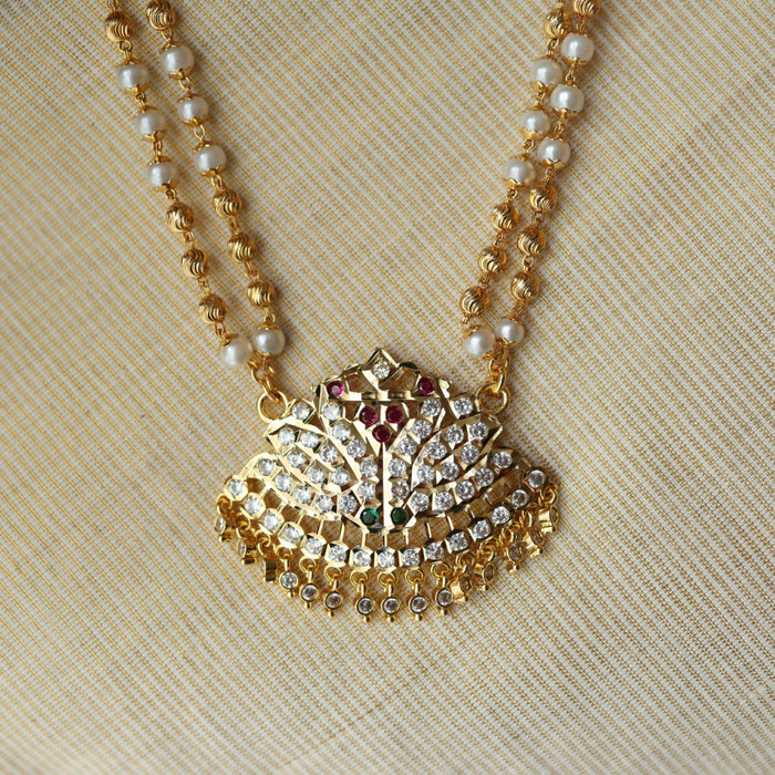 Heritage gold plated padakam short necklace H129
