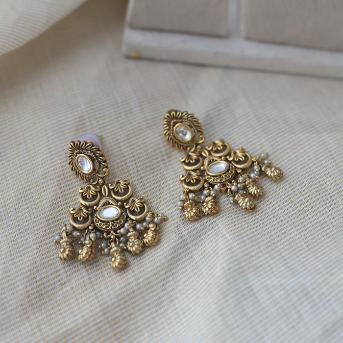 Antique gold choker necklace and earrings CCB2122