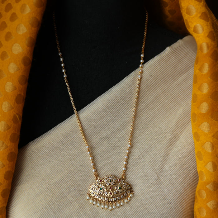 Heritage gold plated padakam long necklace HP322